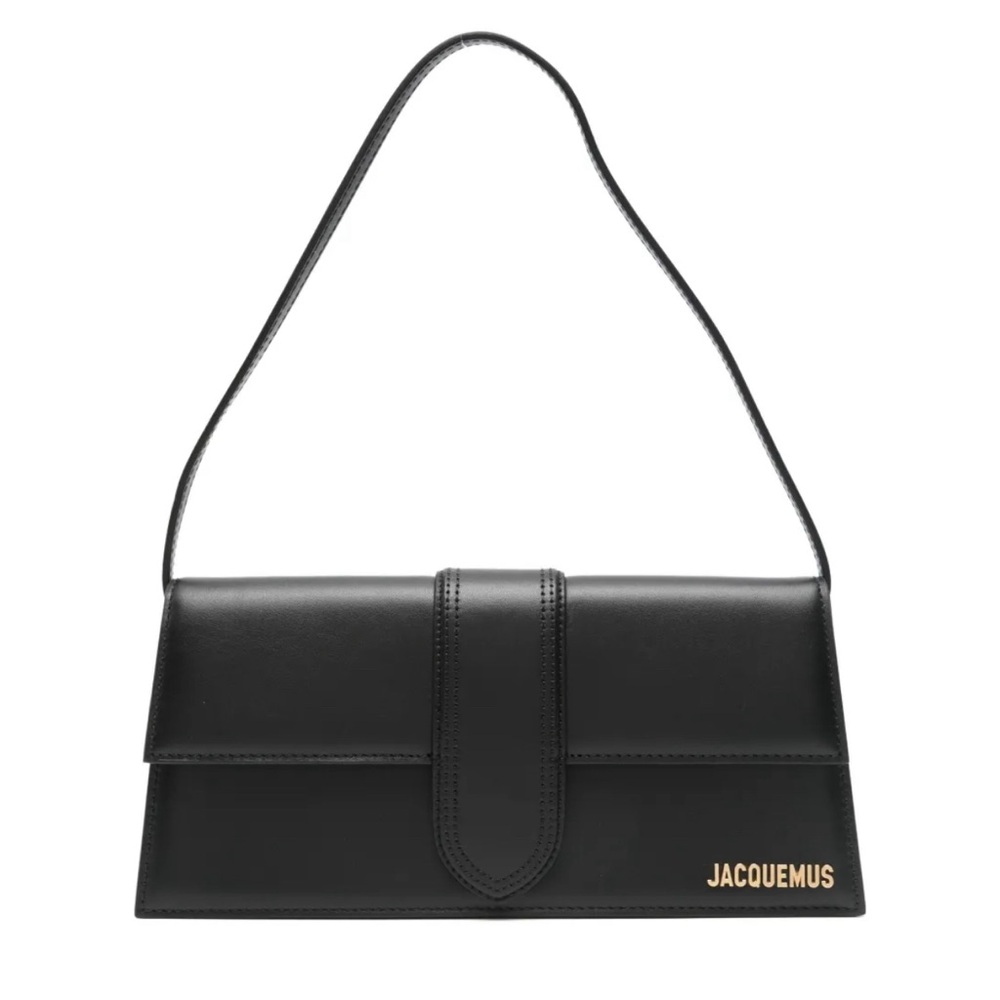 Jacquemus Black Shoulder Bag with Gold Logo